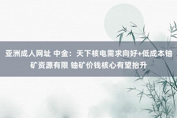 亚洲成人网址 中金：天下核电需求向好+低成本铀矿资源有限 铀矿价钱核心有望抬升