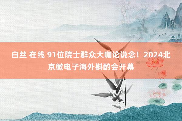 白丝 在线 91位院士群众大咖论说念！2024北京微电子海外斟酌会开幕