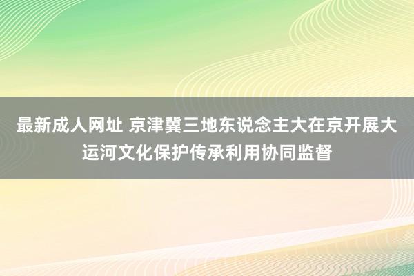 最新成人网址 京津冀三地东说念主大在京开展大运河文化保护传承利用协同监督