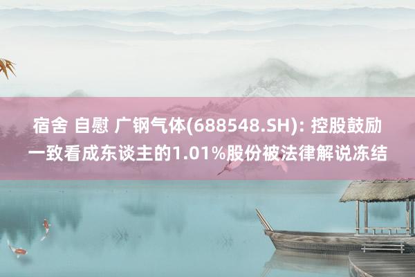 宿舍 自慰 广钢气体(688548.SH): 控股鼓励一致看成东谈主的1.01%股份被法律解说冻结