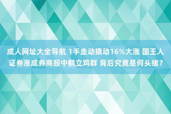 成人网址大全导航 1手走动撬动16%大涨 国王人证券涨成券商股中鹤立鸡群 背后究竟是何头绪？