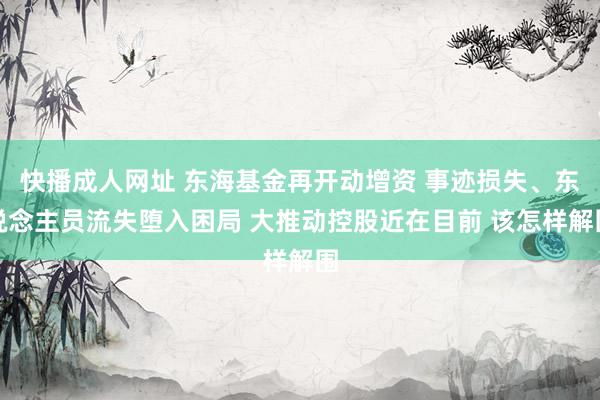 快播成人网址 东海基金再开动增资 事迹损失、东说念主员流失堕入困局 大推动控股近在目前 该怎样解围