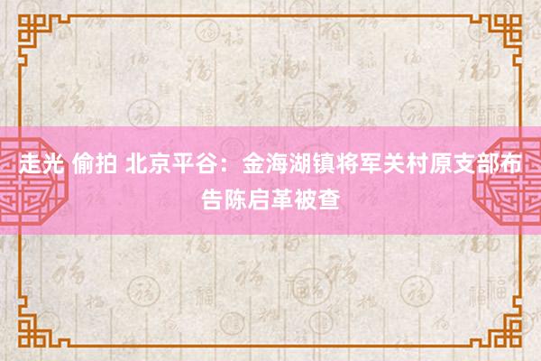 走光 偷拍 北京平谷：金海湖镇将军关村原支部布告陈启革被查