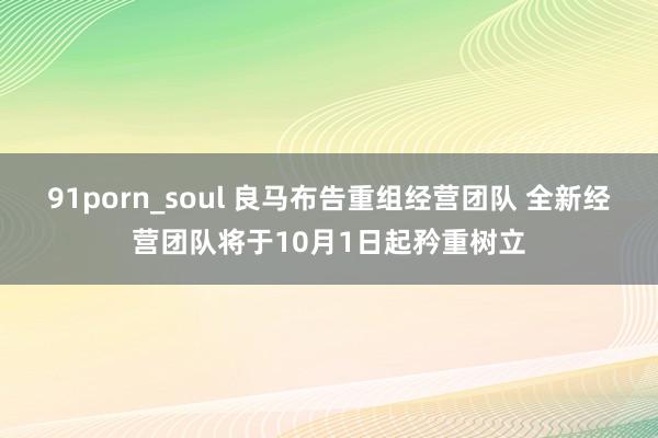 91porn_soul 良马布告重组经营团队 全新经营团队将于10月1日起矜重树立