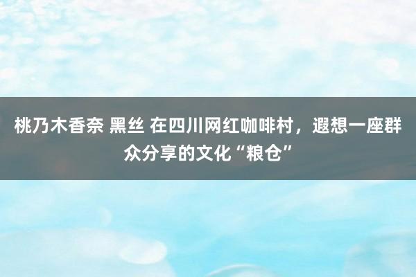 桃乃木香奈 黑丝 在四川网红咖啡村，遐想一座群众分享的文化“粮仓”