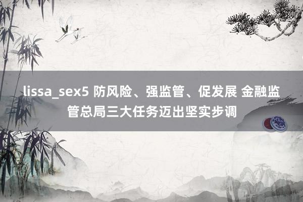 lissa_sex5 防风险、强监管、促发展 金融监管总局三大任务迈出坚实步调