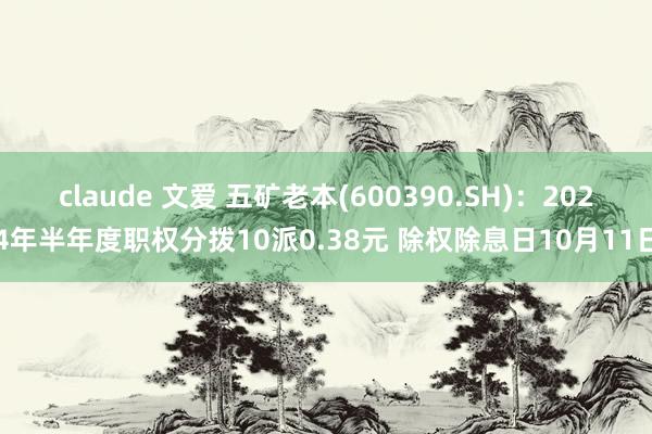 claude 文爱 五矿老本(600390.SH)：2024年半年度职权分拨10派0.38元 除权除息日10月11日