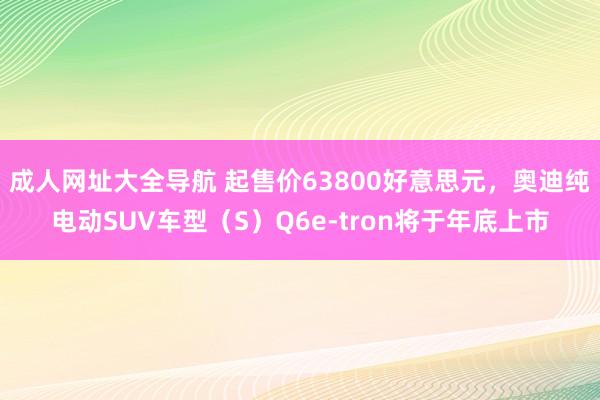 成人网址大全导航 起售价63800好意思元，奥迪纯电动SUV车型（S）Q6e-tron将于年底上市