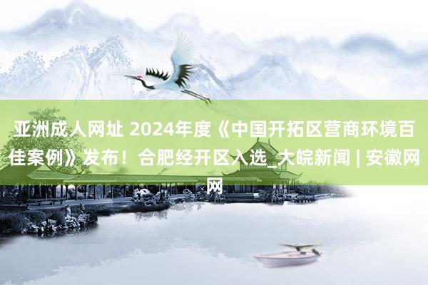 亚洲成人网址 2024年度《中国开拓区营商环境百佳案例》发布！合肥经开区入选_大皖新闻 | 安徽网