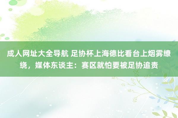 成人网址大全导航 足协杯上海德比看台上烟雾缭绕，媒体东谈主：赛区就怕要被足协追责