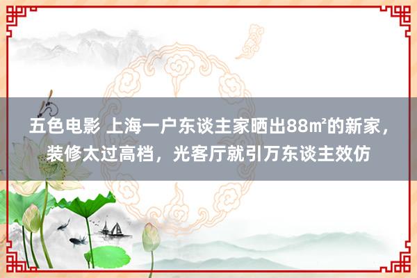 五色电影 上海一户东谈主家晒出88㎡的新家，装修太过高档，光客厅就引万东谈主效仿