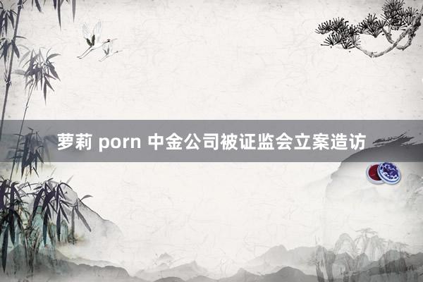 萝莉 porn 中金公司被证监会立案造访