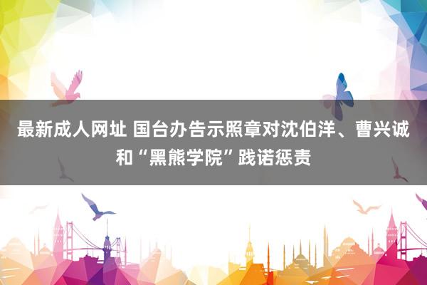 最新成人网址 国台办告示照章对沈伯洋、曹兴诚和“黑熊学院”践诺惩责