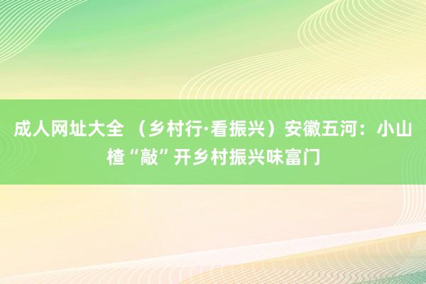 成人网址大全 （乡村行·看振兴）安徽五河：小山楂“敲”开乡村振兴味富门