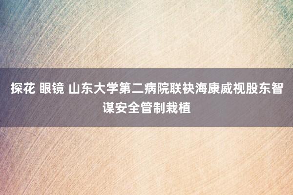 探花 眼镜 山东大学第二病院联袂海康威视股东智谋安全管制栽植