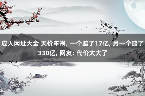 成人网址大全 天价车祸， 一个赔了17亿， 另一个赔了330亿， 网友: 代价太大了