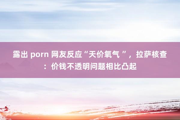 露出 porn 网友反应“天价氧气 ”，拉萨核查：价钱不透明问题相比凸起