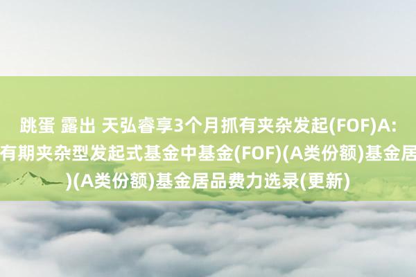 跳蛋 露出 天弘睿享3个月抓有夹杂发起(FOF)A: 天弘睿享3个月抓有期夹杂型发起式基金中基金(FOF)(A类份额)基金居品费力选录(更新)