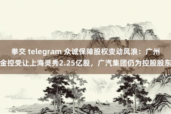 拳交 telegram 众诚保障股权变动风浪：广州金控受让上海灵秀2.25亿股，广汽集团仍为控股股东