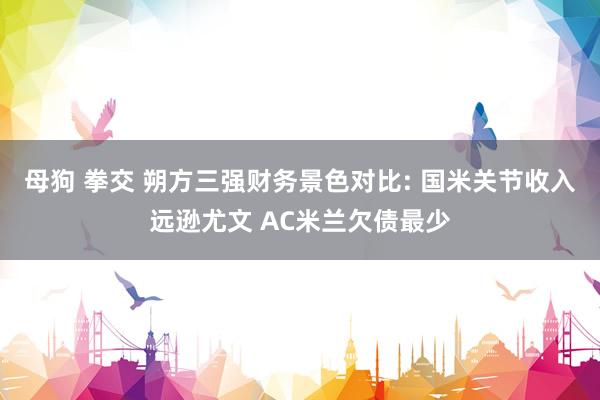 母狗 拳交 朔方三强财务景色对比: 国米关节收入远逊尤文 AC米兰欠债最少