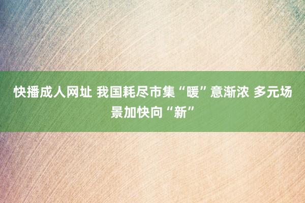 快播成人网址 我国耗尽市集“暖”意渐浓 多元场景加快向“新”