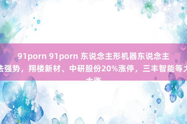 91porn 91porn 东说念主形机器东说念主看法强势，翔楼新材、中研股份20%涨停，三丰智能等大涨