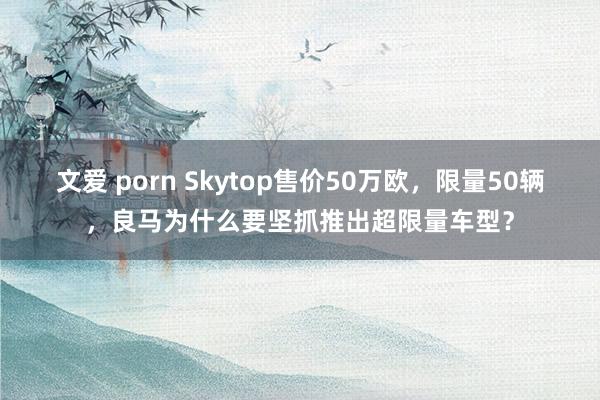 文爱 porn Skytop售价50万欧，限量50辆，良马为什么要坚抓推出超限量车型？