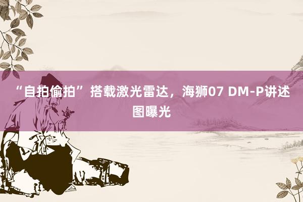 “自拍偷拍” 搭载激光雷达，海狮07 DM-P讲述图曝光