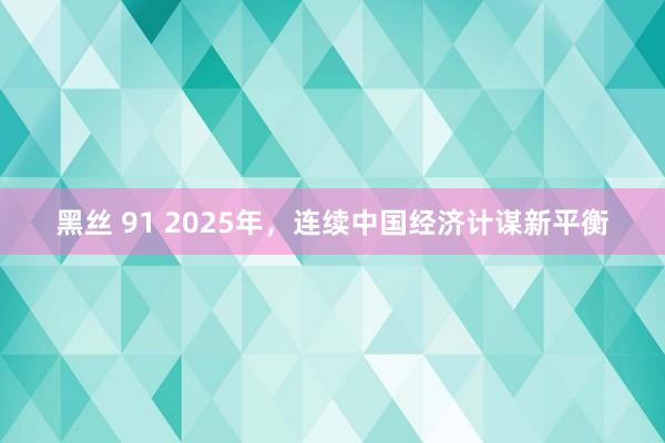 黑丝 91 2025年，连续中国经济计谋新平衡