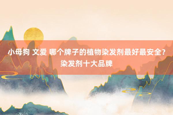 小母狗 文爱 哪个牌子的植物染发剂最好最安全？染发剂十大品牌