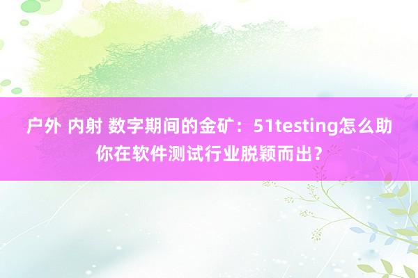 户外 内射 数字期间的金矿：51testing怎么助你在软件测试行业脱颖而出？