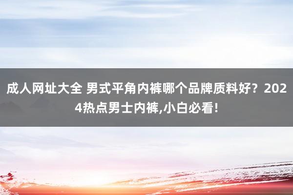 成人网址大全 男式平角内裤哪个品牌质料好？2024热点男士内裤，小白必看!