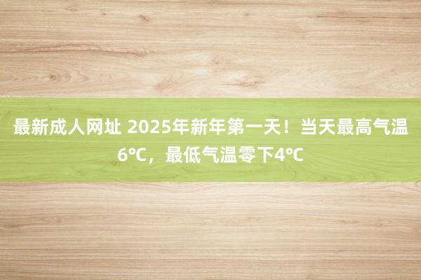 最新成人网址 2025年新年第一天！当天最高气温6℃，最低气温零下4℃