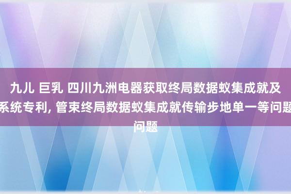 九儿 巨乳 四川九洲电器获取终局数据蚁集成就及系统专利， 管束终局数据蚁集成就传输步地单一等问题