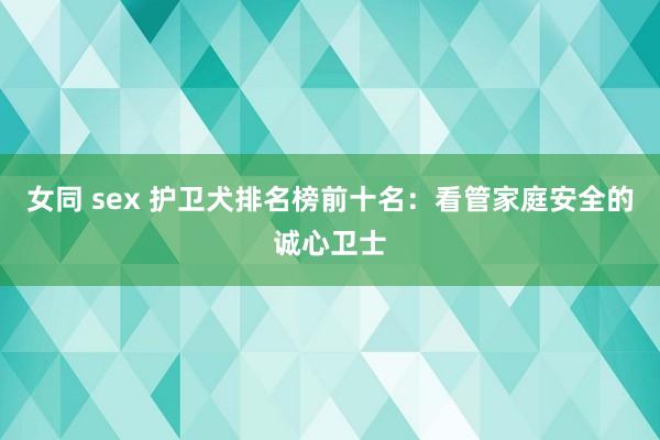 女同 sex 护卫犬排名榜前十名：看管家庭安全的诚心卫士