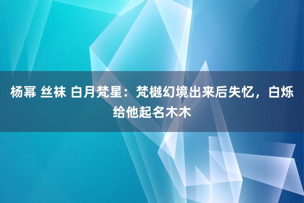 杨幂 丝袜 白月梵星：梵樾幻境出来后失忆，白烁给他起名木木