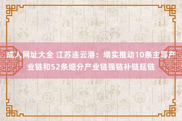 成人网址大全 江苏连云港：塌实推动10条主导产业链和52条细分产业链强链补链延链